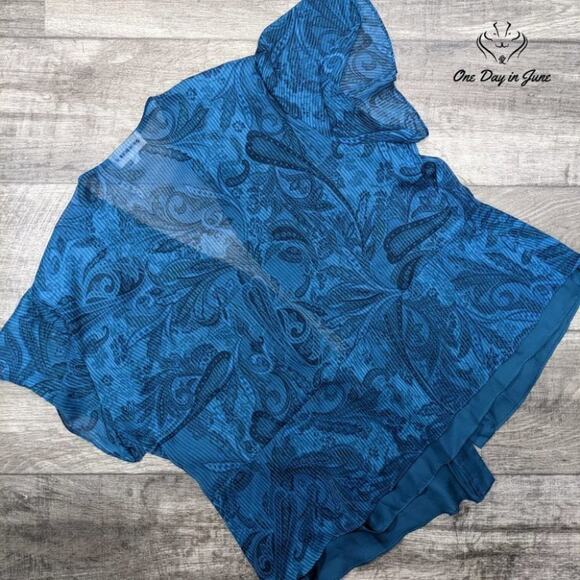 Studio I Sheer Short Sleeve Shoulder Pad Top Size 22W - Picture 4 of 5